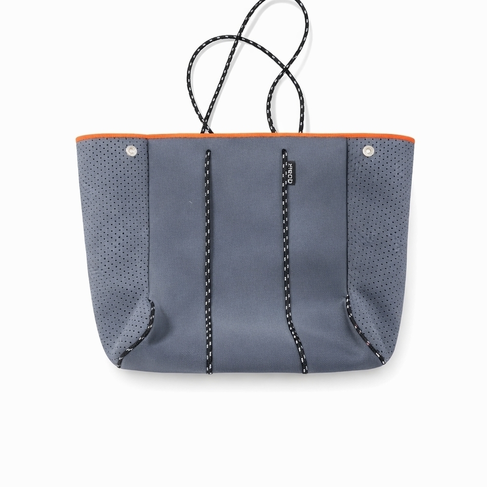 QOGIR Neoprene Tote Bag Gray Orange Drawstring